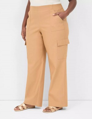 Lane Bryant 4-Season Pull-On Straight Cargo Women Pants Brown | NPI4961ES