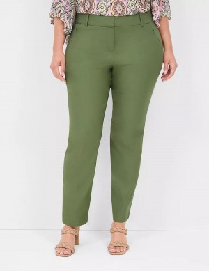 Lane Bryant 4-Season Slim Ankle Women Pants Brown Green | SQC343NY