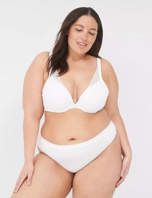 Lane Bryant Boost Plunge With Lace Women Bralettes White | JHY201AN