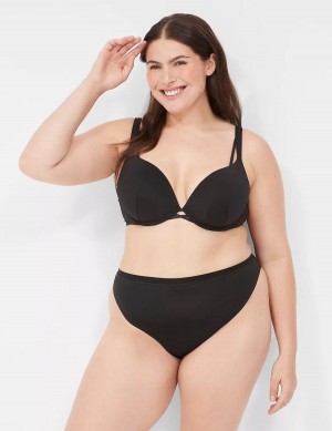 Lane Bryant Boost Plunge Women Bralettes Black | WFL1728HM