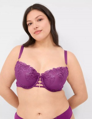 Lane Bryant Boost Women Balconette Bra Purple | SKI691GM