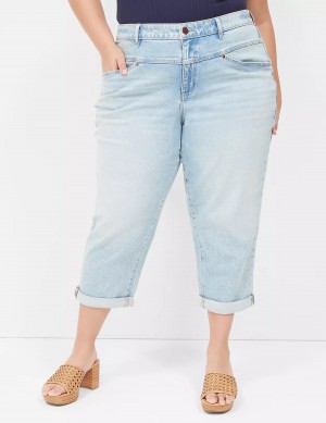 Lane Bryant Boyfriend Fit Capri Women Jeans Light Blue | KHR413YG