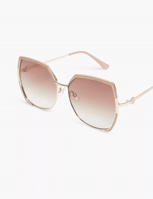 Lane Bryant Butterfly Aviator Women Sunglasses Brown | YTJ8353EC