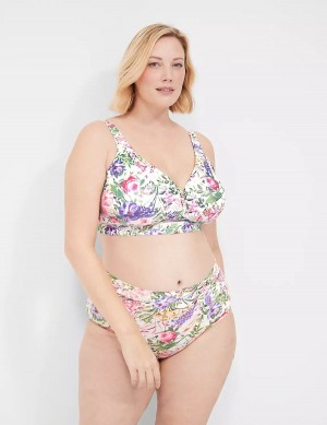 Lane Bryant Comfort Bliss Lightly Lined No-Wire Women Bralettes White Multicolor | QWN1542BF