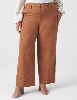 Lane Bryant Corduroy Trouser Women Pants Brown | WPT8733UZ