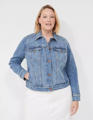 Lane Bryant Denim Women Jackets Blue | FXJ3837MX