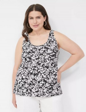 Lane Bryant Double Scoop Women Tank Top Black | QQX9446AE