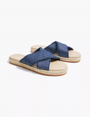 Lane Bryant Dream Cloud Criss-Cross Espadrille Women Slide Sandals Navy | BJK4345LL