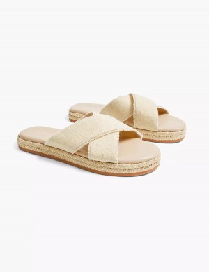 Lane Bryant Dream Cloud Criss-Cross Espadrille Women Slide Sandals Beige | VEP3395LX