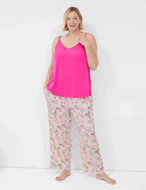 Lane Bryant DreamyCool Cami & Block Pant PJ Set Women Pajamas Rose Pink | PGI2388JW