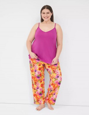 Lane Bryant DreamyCool Cami & Block Pant PJ Set Women Pajamas Purple Multicolor | EGC5829HW