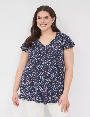 Lane Bryant Easy Flutter-Sleeve Tee Women T Shirts Multicolor | LRL5997XR