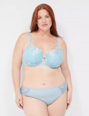 Lane Bryant Embroidered Boost Women Balconette Bra Blue | IAQ1081CK