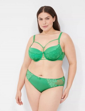 Lane Bryant Fishnet Lace Boost Women Balconette Bra Green | JBO3027RS