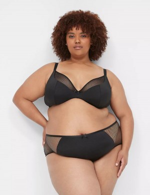 Lane Bryant Fishnet Women Briefs Black | LPQ855UU