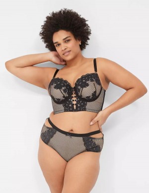 Lane Bryant Fishnet & Lace Women Briefs Black | OWG7470WI