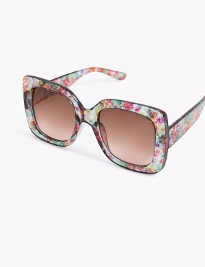 Lane Bryant Floral Square Women Sunglasses Multicolor | XBD7978GD