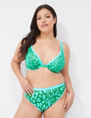 Lane Bryant High Apex Women Unlined Bra Green | IHC3137TT