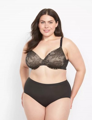 Lane Bryant Invisible Lace Backsmoother Lightly Lined Full Coverage Women Bralettes Black | WPH6274MC