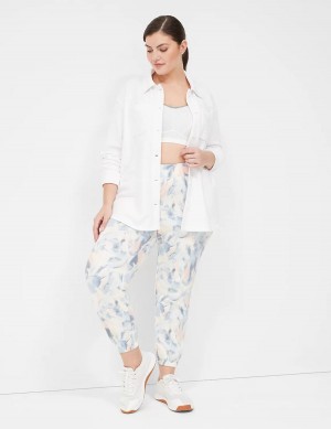 Lane Bryant LIVI Button-Front French Terry Shacket Women Shirts White | UZX6654GP