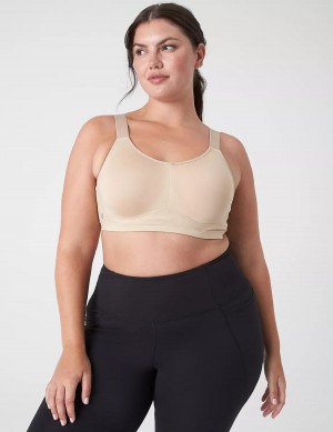 Lane Bryant LIVI High-Impact Wicking Underwire Women Sports Bra Beige | IXY4041OX