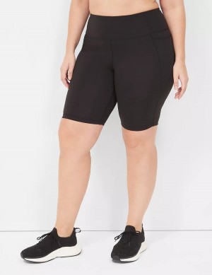 Lane Bryant LIVI High-Rise Recycled LIVI Soft Knee Women Shorts Black | EZX4437RP