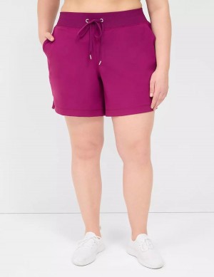 Lane Bryant LIVI Knit Women Shorts Dark Purple | IWB7827WN