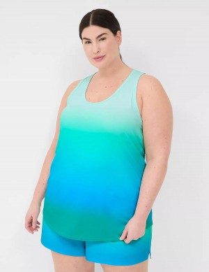 Lane Bryant LIVI Scoop-Neck Wicking Racerback Women Tank Top Green | XKJ4548YU