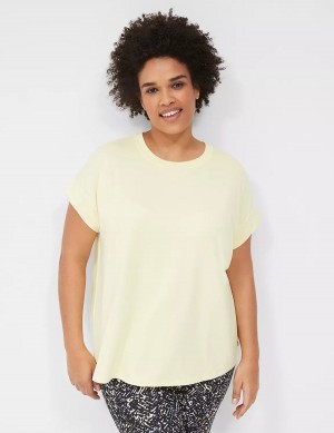 Lane Bryant LIVI Soft Crew-Neck Recycled Tee Women T Shirts Yellow | XRH4847DG