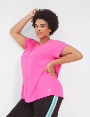 Lane Bryant LIVI Soft Crew-Neck Recycled Tee Women T Shirts Light Pink | ONL2880LG