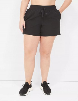 Lane Bryant LIVI Stretch Woven Women Shorts Black | TQY6939TT