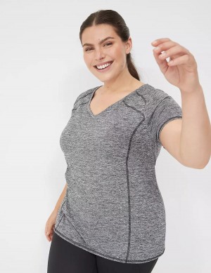 Lane Bryant LIVI Wicking Active Tee Women T Shirts Black | JEA356IJ