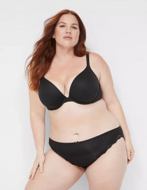 Lane Bryant Lace-Trim Women Bikini Panty Black | ZEO5597WJ