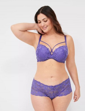 Lane Bryant Lace Max Boost Plunge Women Bralettes Purple | STO8869EM