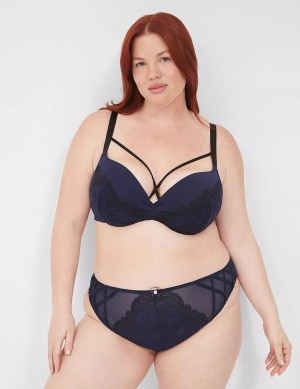 Lane Bryant Lace Max Boost Plunge Women Bralettes Blue | KYY3180JO