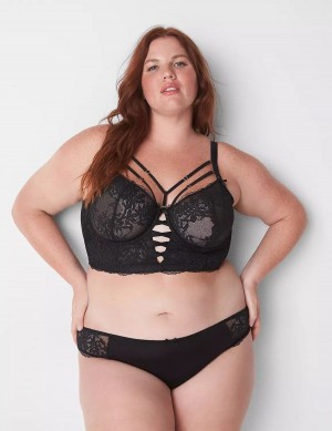 Lane Bryant Lace Tanga Women Briefs Black | WTX264OP