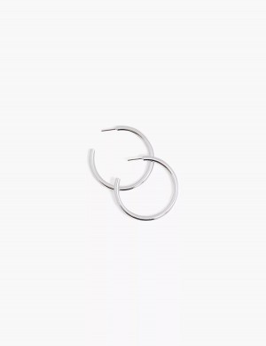 Lane Bryant Layered Women Hoop Earrings Silver | NEG3763PD