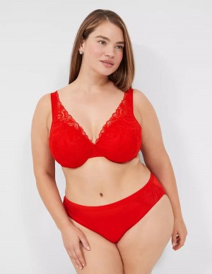 Lane Bryant Lightly Lined Full Coverage With Lace Women Bralettes Red | NQX4567DR