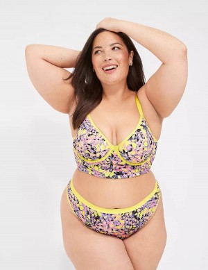 Lane Bryant Longline Demi Women Bralettes Yellow Multicolor | VOB5436IH