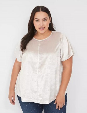 Lane Bryant Lurex Boatneck Swing Top Women T Shirts Grey | OAD1592LL