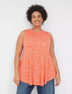 Lane Bryant Max Swing Sleeveless High-Neck Tunic Women T Shirts Orange | BBA1438TM