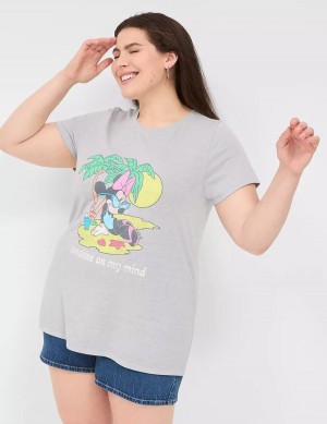 Lane Bryant Minnie Sunshine On My Mind Graphic Tee Women T Shirts Grey | KGD2921MO