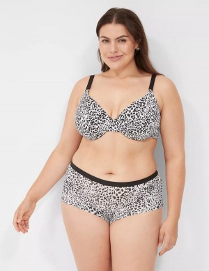 Lane Bryant No-Show Boyshort Women Briefs White Black | DHK8279QG