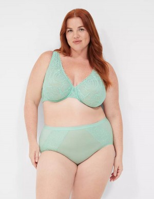 Lane Bryant No-Show Full with Lace Women Briefs Light Green | FDU2550ZA