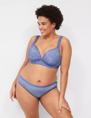 Lane Bryant No-Show Women Thong Panty Blue | CTZ7440PC