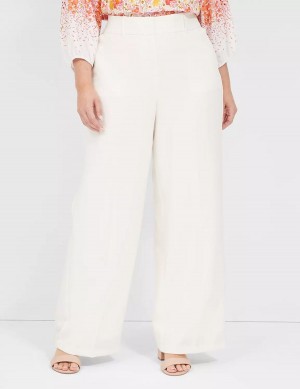 Lane Bryant Perfect Drape High-Rise Wide Leg - Fully Lined Women Pants White Rose | FSS7790HI