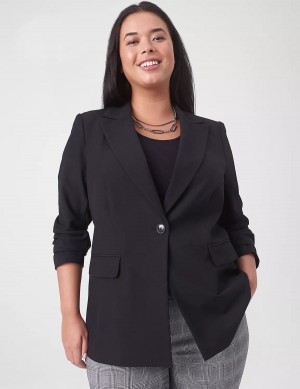 Lane Bryant Perfect Drape Women Blazers Black | AFP6413YF