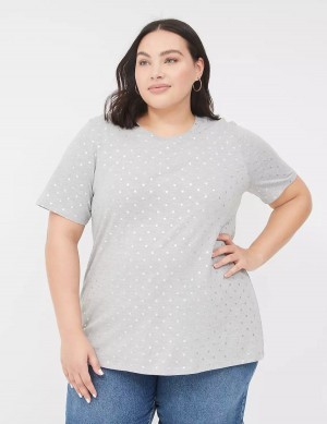 Lane Bryant Perfect Sleeve Crew-Neck Tee Women T Shirts Grey | MRT2012KO