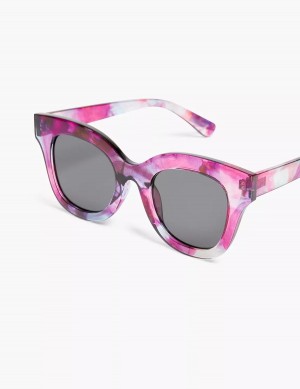 Lane Bryant Pink & Purple Watercolor Cateye Women Sunglasses Pink | FNH8643WM