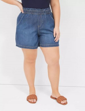 Lane Bryant Pull-On Fit Flirty Jean Women Shorts Blue | RCR4486KG